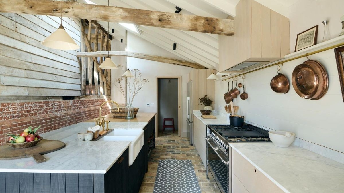 Mix Kitchen Wood Tones with Intentional Contrast