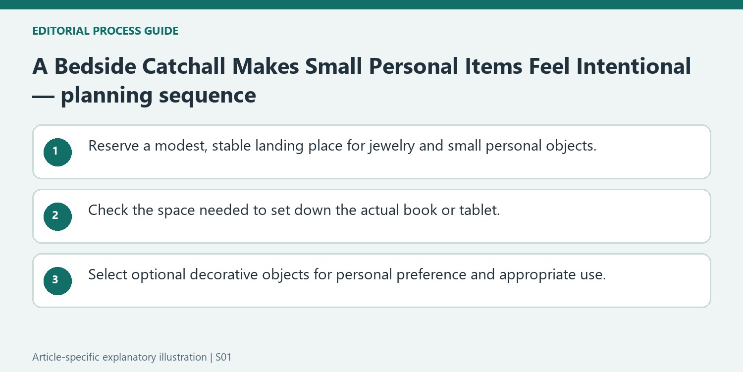 A Bedside Catchall Makes Small Personal Items Feel Intentional — planning sequence