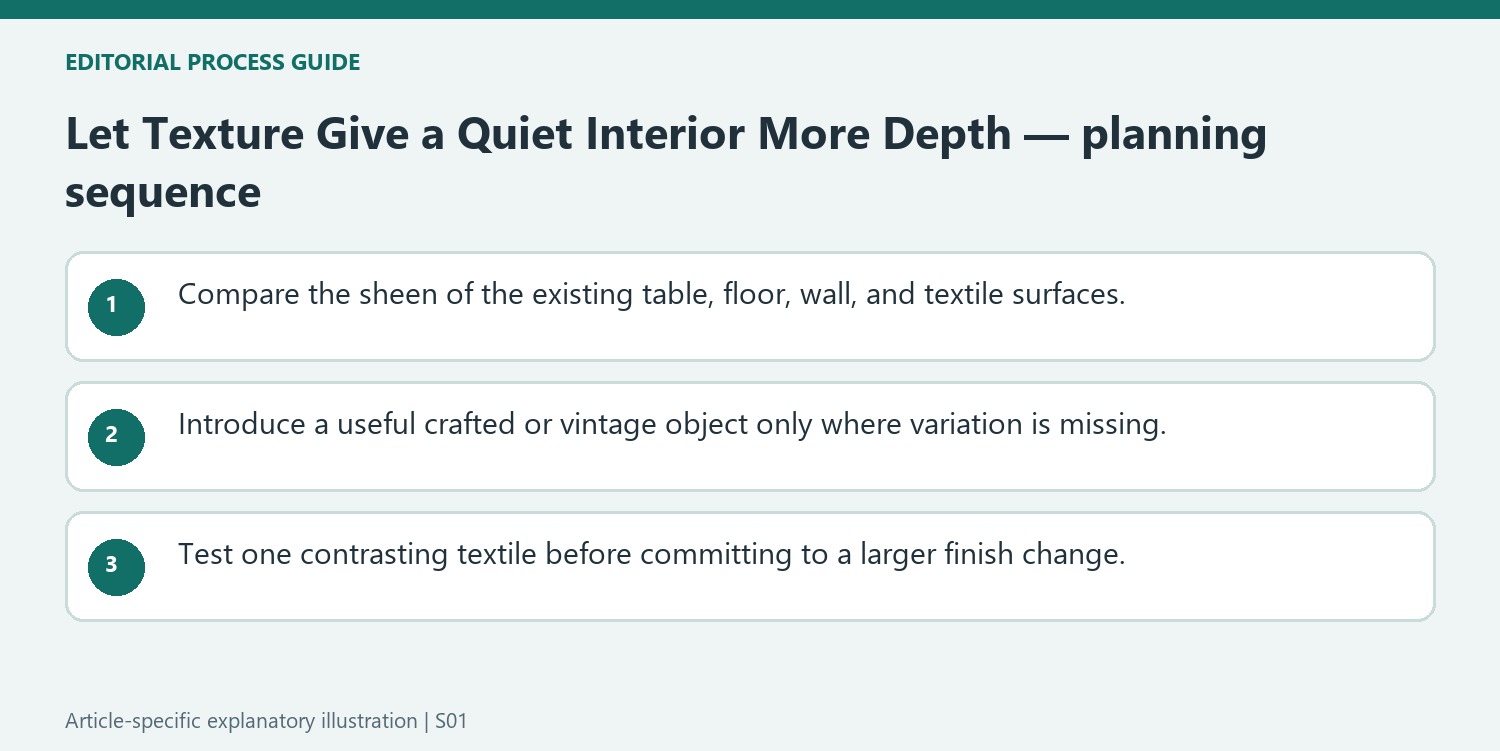 Let Texture Give a Quiet Interior More Depth — planning sequence