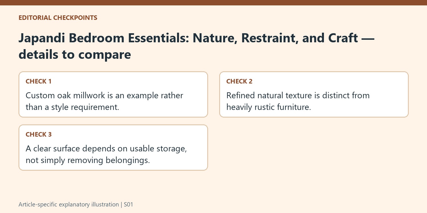 Japandi Bedroom Essentials: Nature, Restraint, and Craft — details to compare