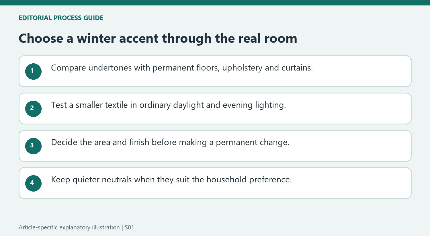 Choose a winter accent through the real room