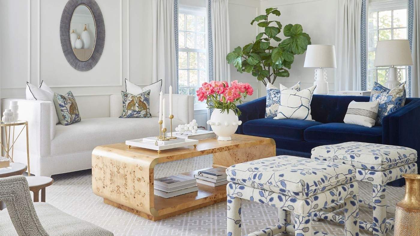 Traditional Rooms Can Balance Cool Colors with Warm Details