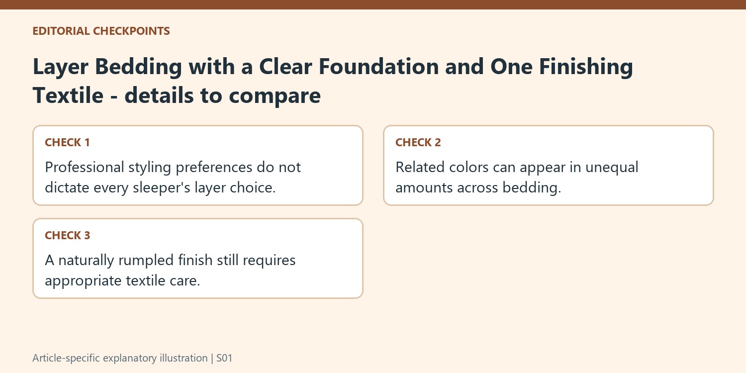 Layer Bedding with a Clear Foundation and One Finishing Textile - details to compare