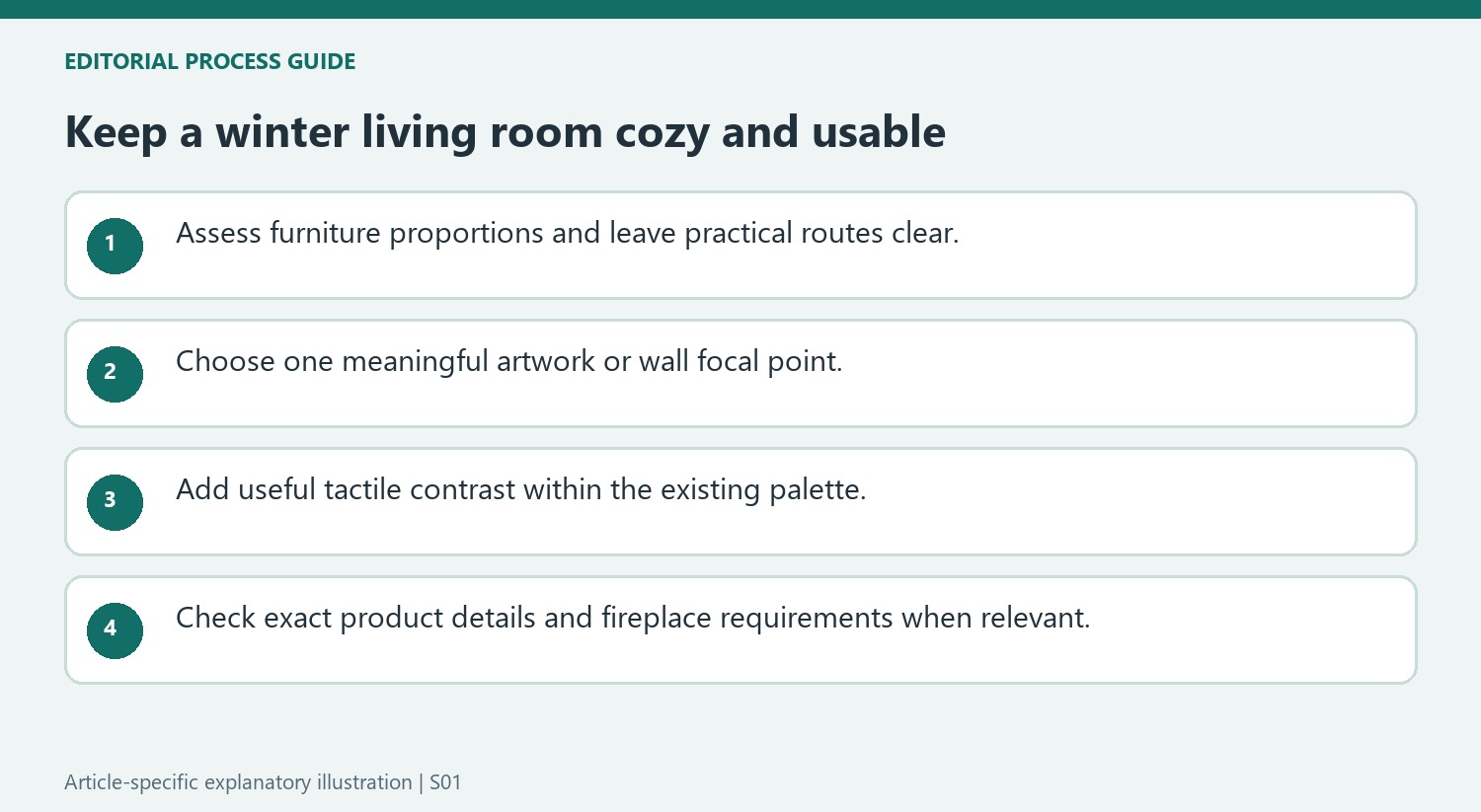 Keep a winter living room cozy and usable