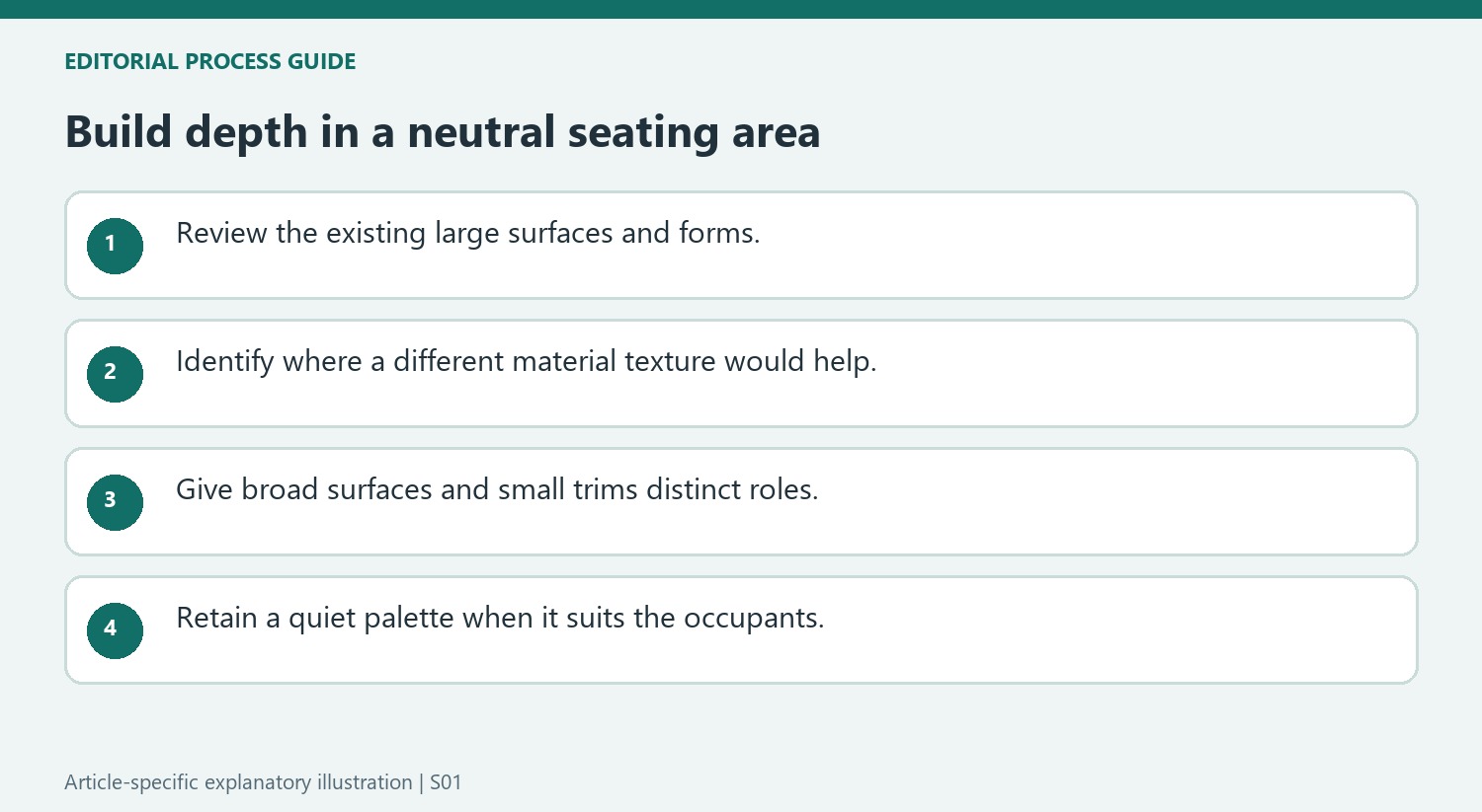 Build depth in a neutral seating area