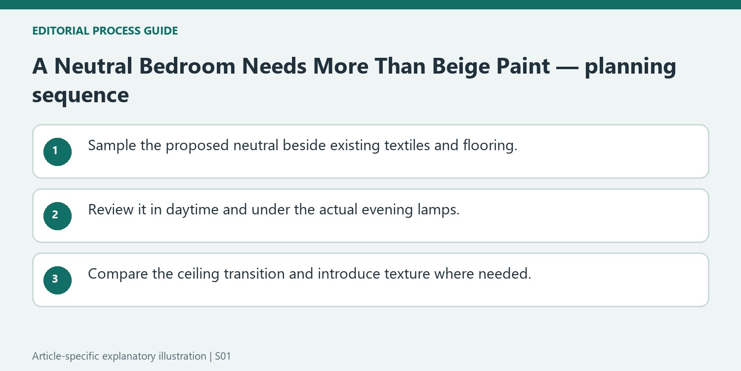 A Neutral Bedroom Needs More Than Beige Paint — planning sequence