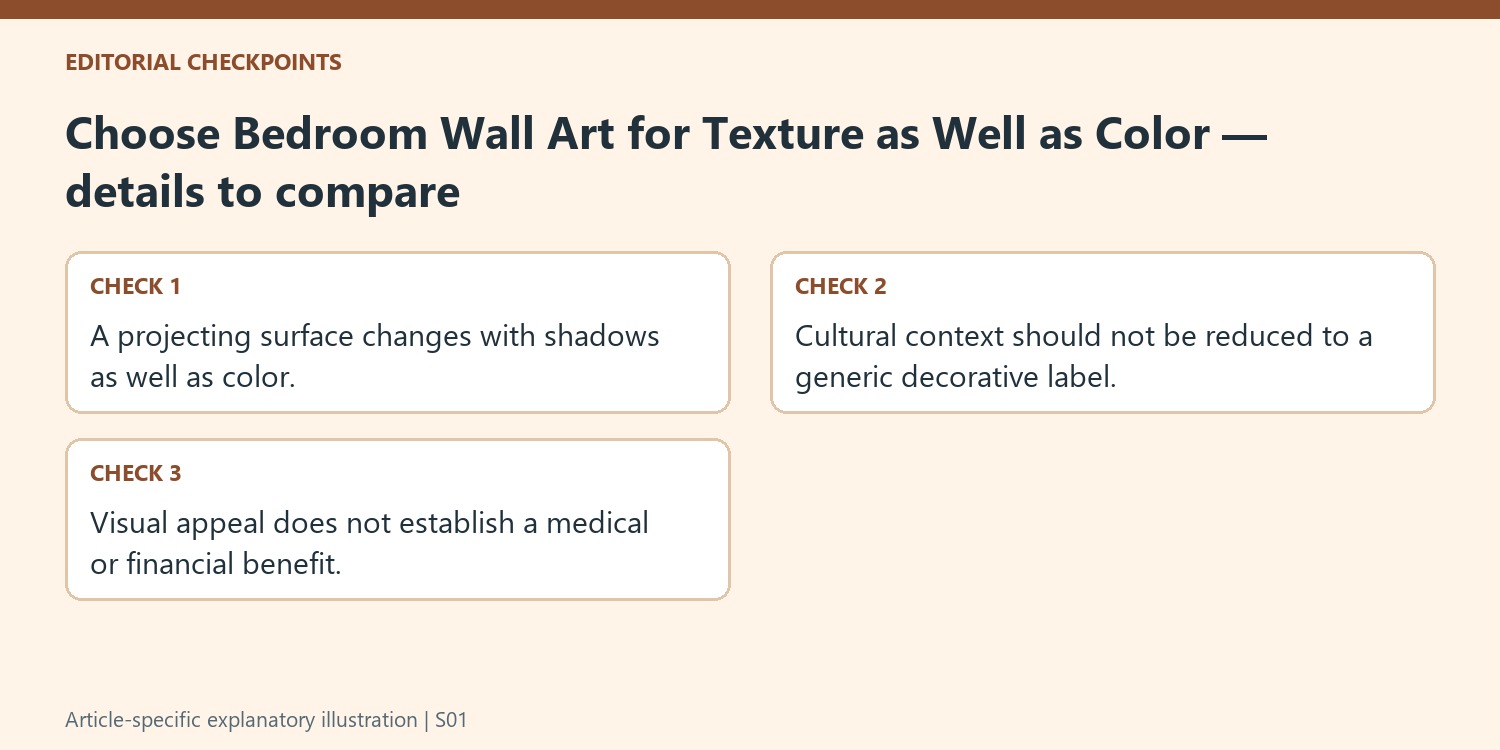 Choose Bedroom Wall Art for Texture as Well as Color — details to compare