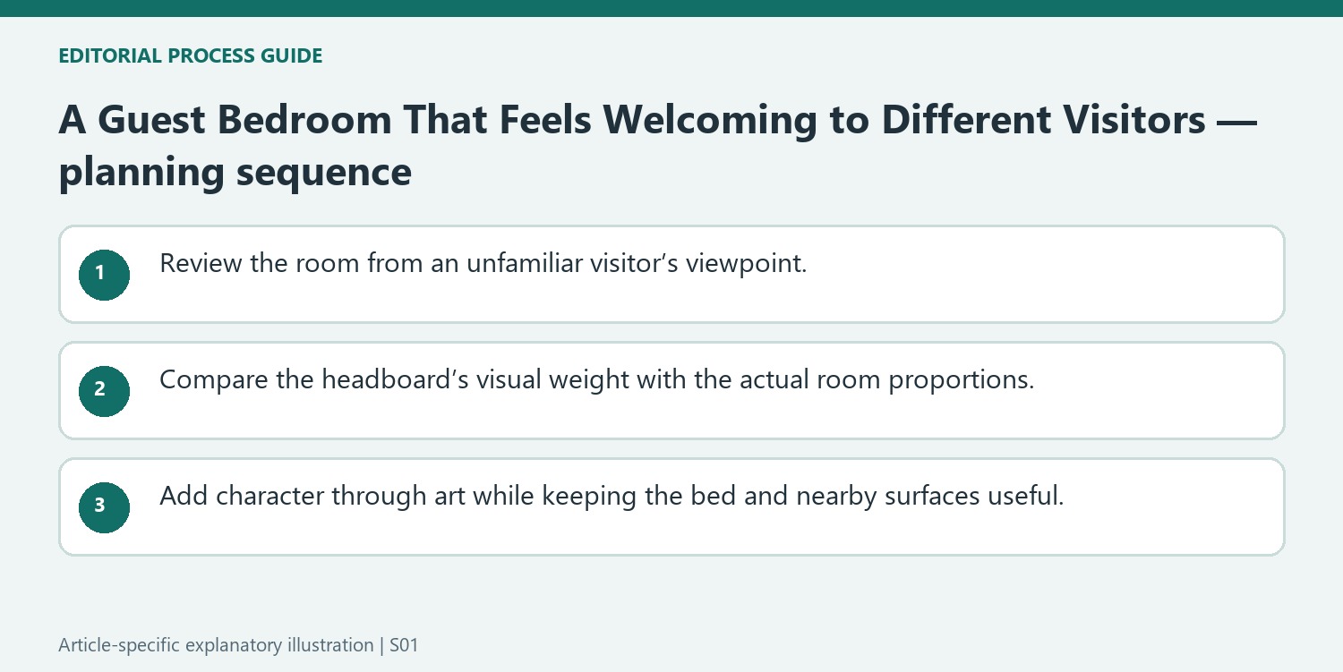 A Guest Bedroom That Feels Welcoming to Different Visitors — planning sequence