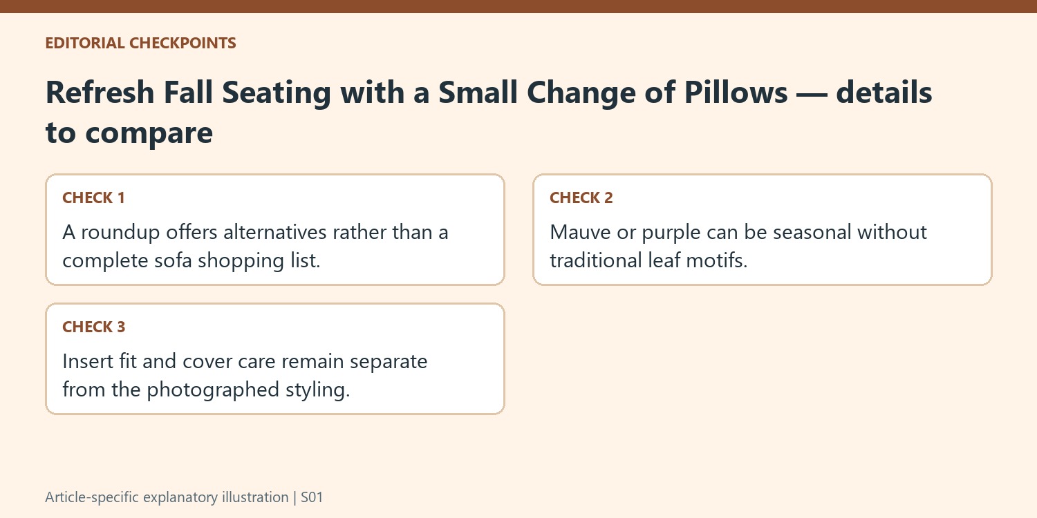 Refresh Fall Seating with a Small Change of Pillows — details to compare