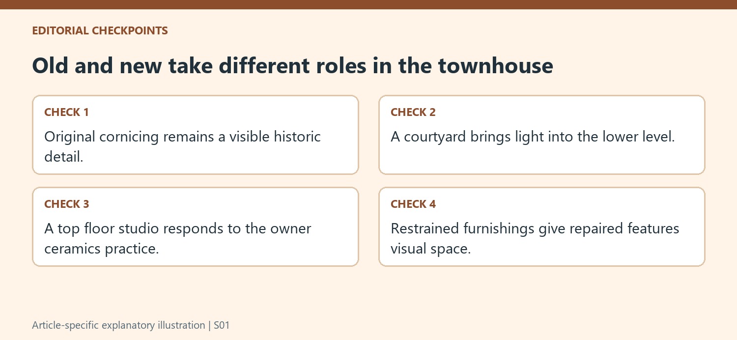 Old and new take different roles in the townhouse