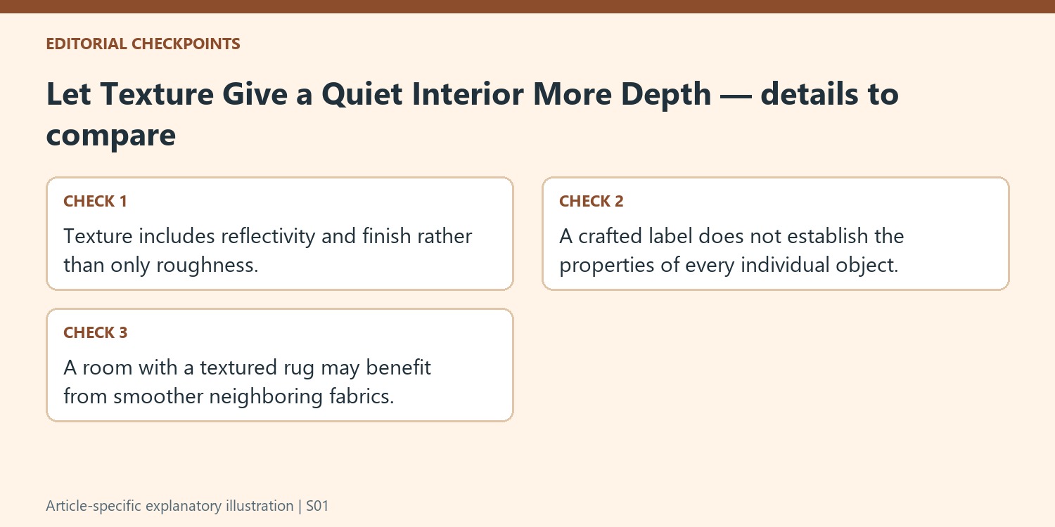 Let Texture Give a Quiet Interior More Depth — details to compare