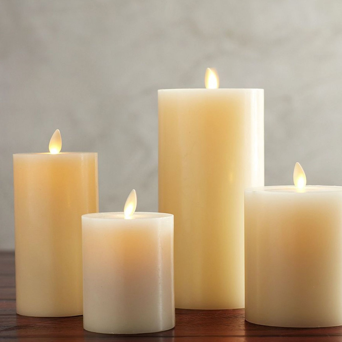 A Wreath and Flameless Candles for a Winter Mantel
