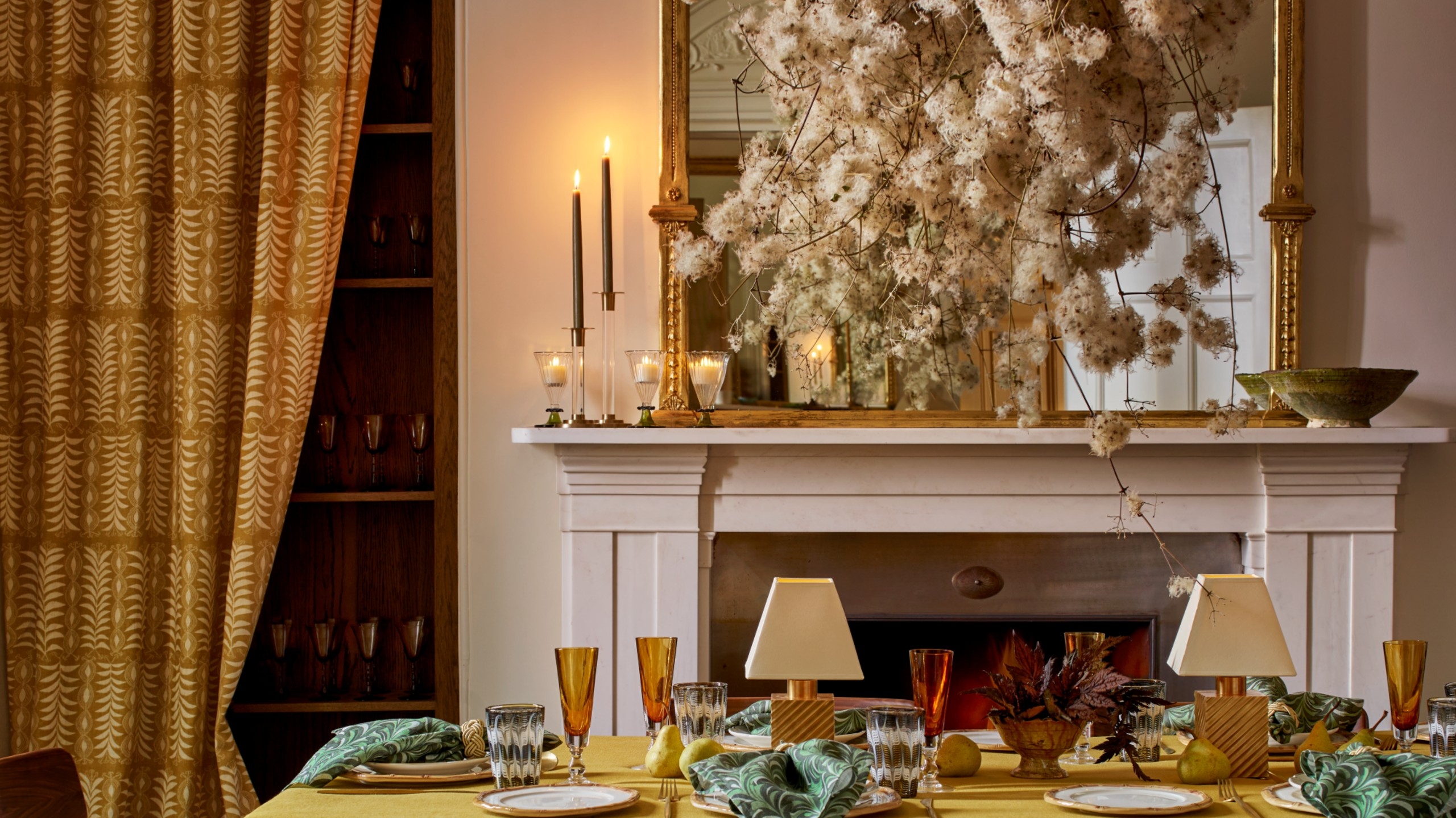 Build a Fall Mantel Display around a Seasonal Garland