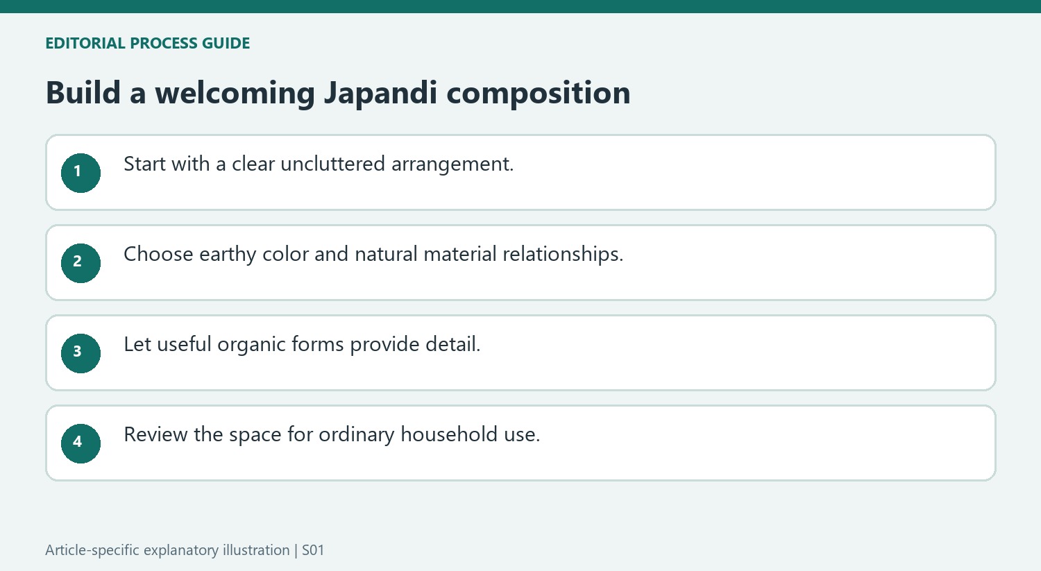 Build a welcoming Japandi composition
