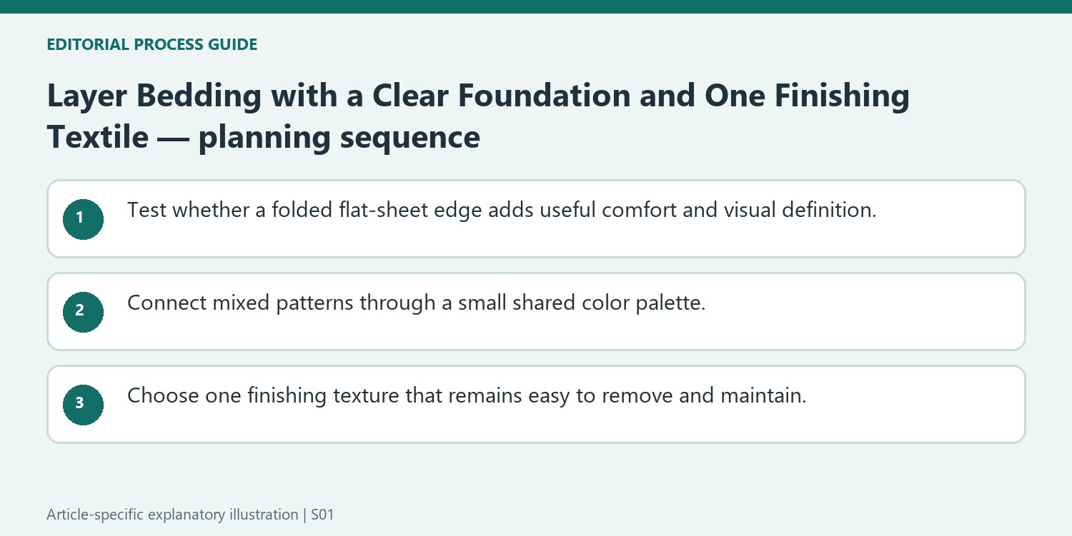 Layer Bedding with a Clear Foundation and One Finishing Textile — planning sequence