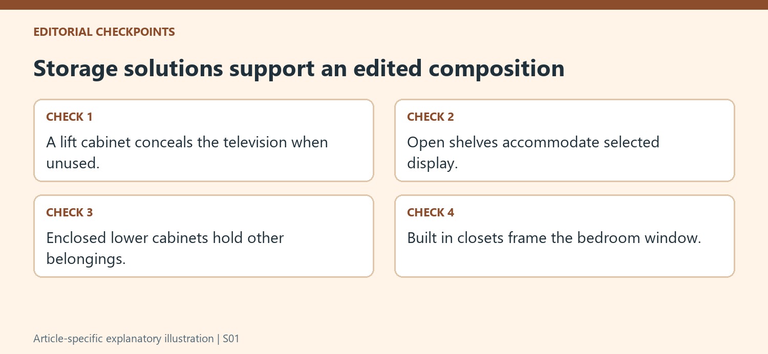 Storage solutions support an edited composition