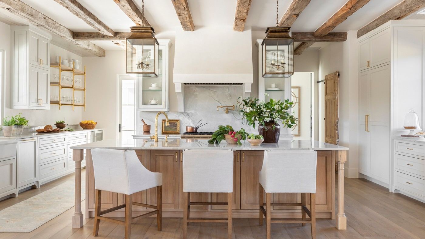 Mix Kitchen Wood Tones with Intentional Contrast