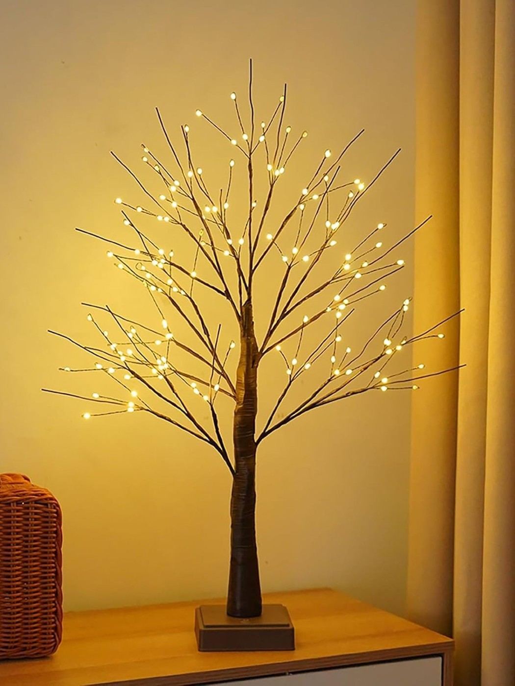 A Lighted Twig Tree Can Remain after Christmas