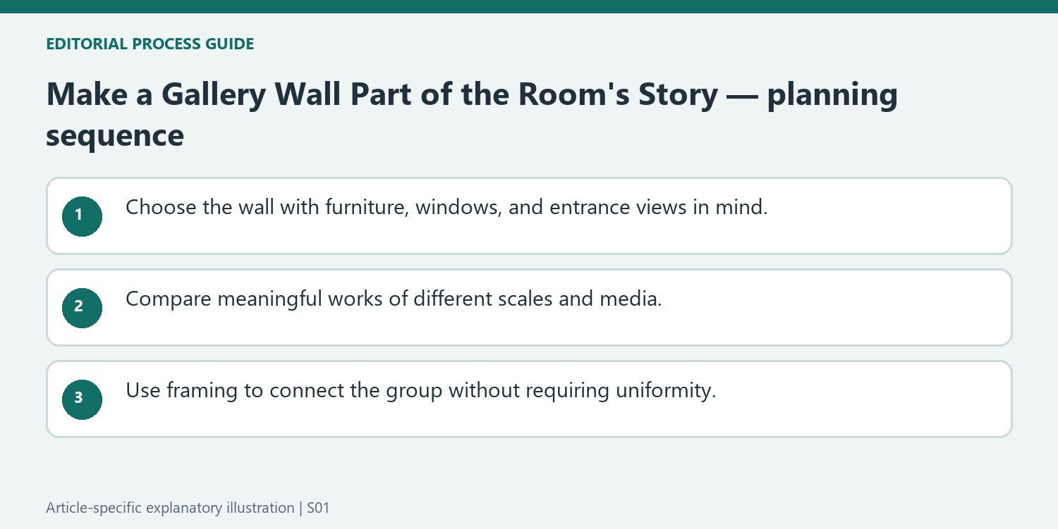 Make a Gallery Wall Part of the Room's Story — planning sequence